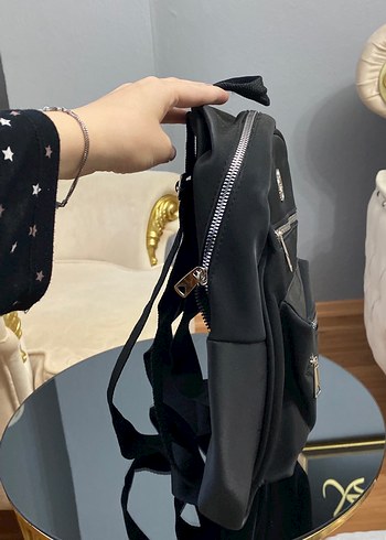 Kadın Siyah Deri Sırt Çantası - Görsel 4