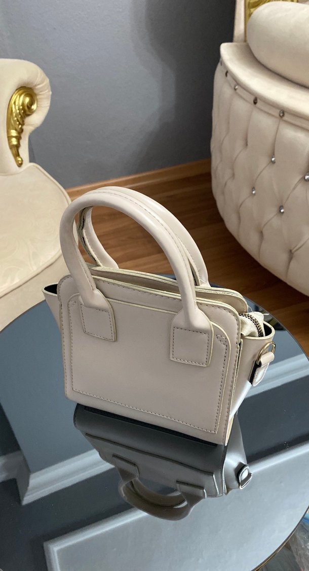 Bej Deri Kadın El Çantası - Görsel 3