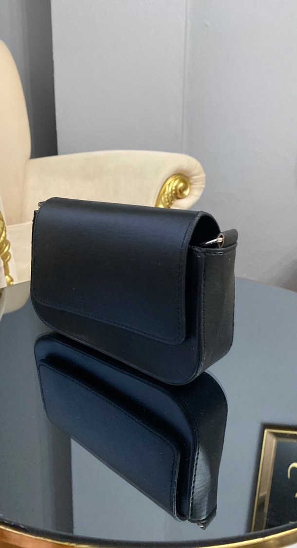 Siyah Minimalist Deri Kadın Çanta - Görsel 2