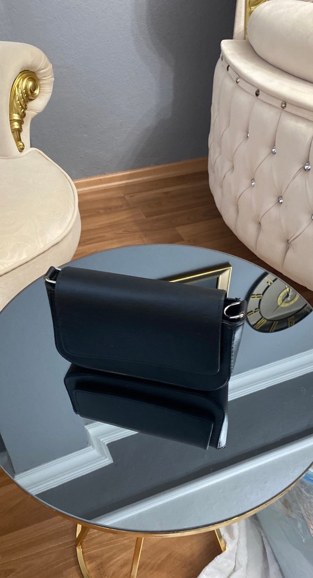 Siyah Minimalist Deri Kadın Çanta - Görsel 3