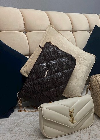 Deri Yılan Desenli Kahverengi CLUTCH ÇANTA - Görsel 3