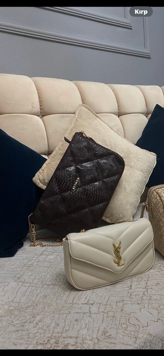 Deri Yılan Desenli Kahverengi CLUTCH ÇANTA - Görsel 3