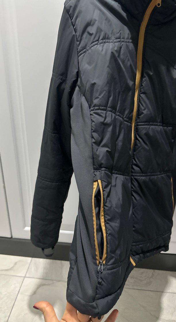 Unisex Siyah Biker Mont, Fermuarlı, Yüksek Yakalı - Görsel 2