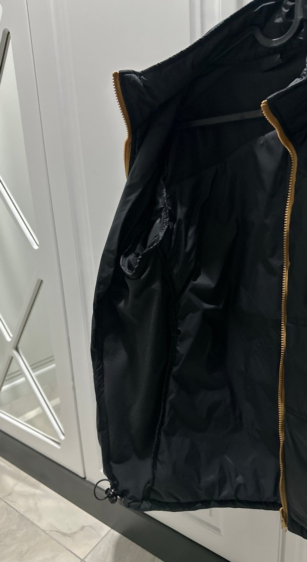 Unisex Siyah Biker Mont, Fermuarlı, Yüksek Yakalı - Görsel 3