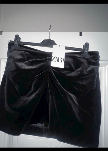 xl Beden Siyah Kadife Mini Etek