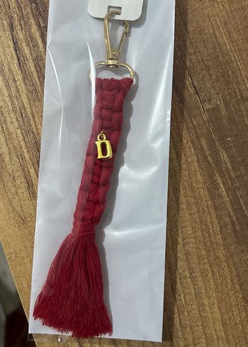 Bordo Püsküllü Bohem Anahtarlık - Görsel 2