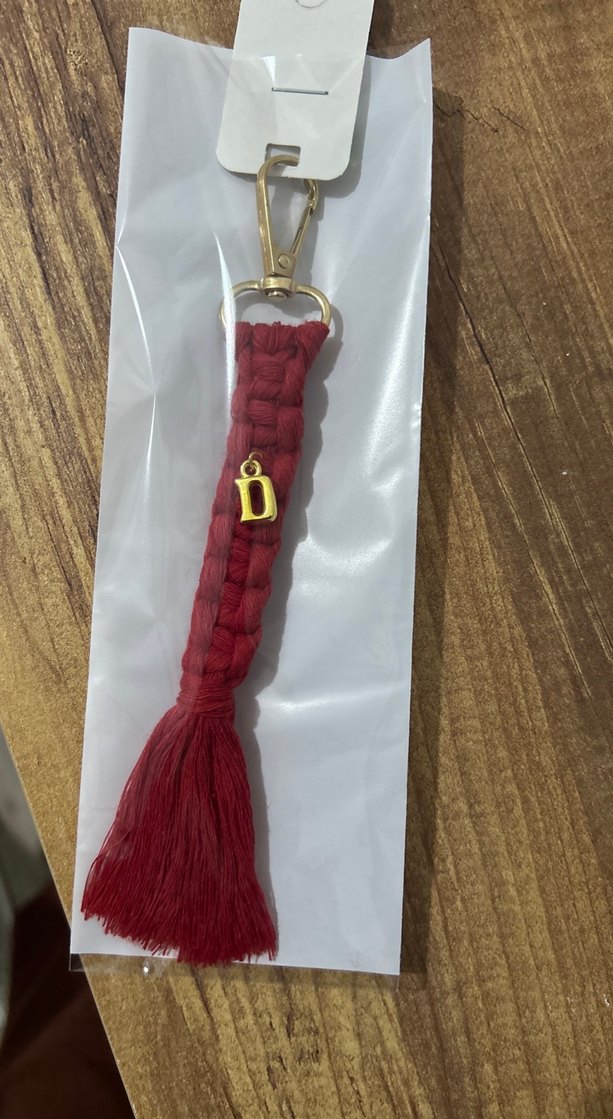 Bordo Püsküllü Bohem Anahtarlık - Görsel 2