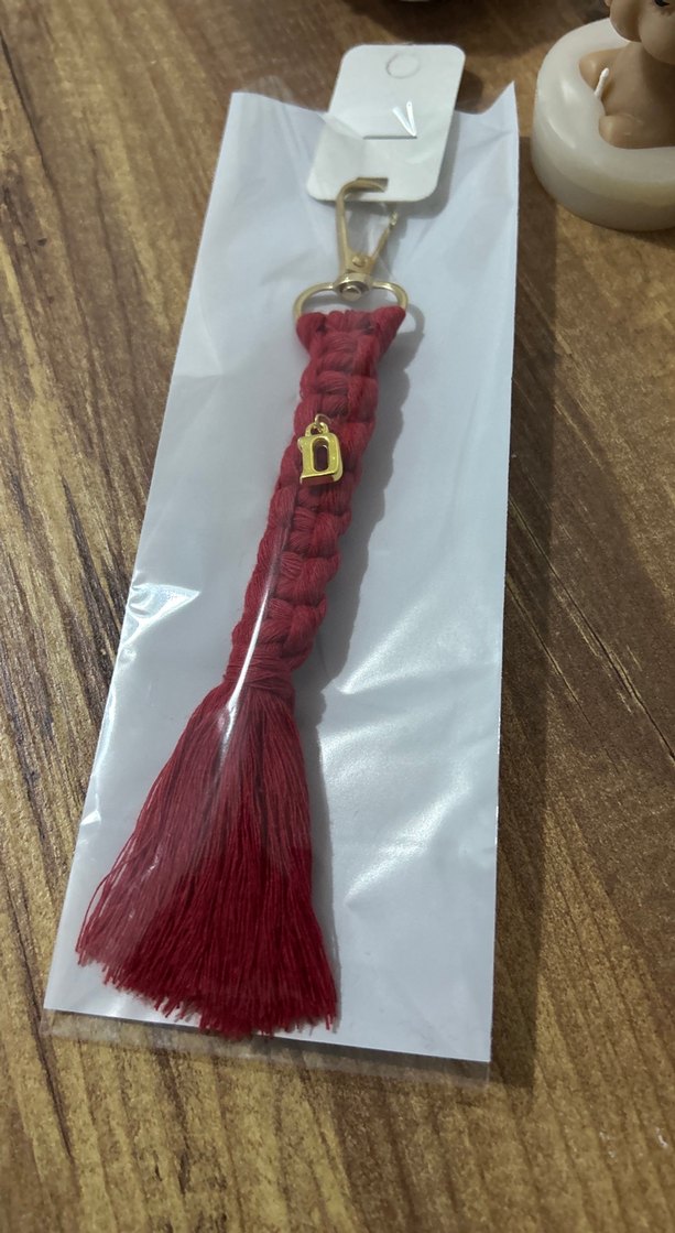 Bordo Püsküllü Bohem Anahtarlık - Görsel 4