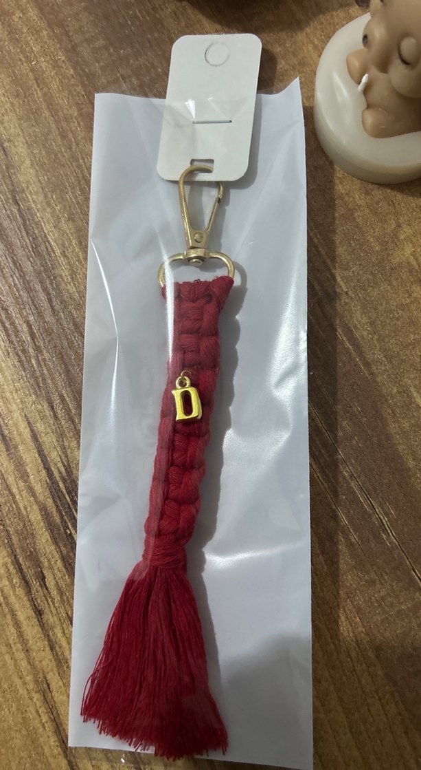 Bordo Püsküllü Bohem Anahtarlık - Görsel 5