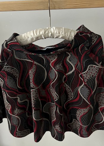 Bordo Desenli Drapeli Mini Hamile Eteği - Görsel 6