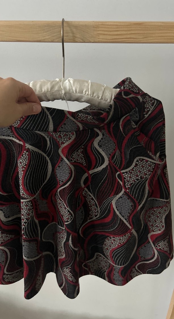 Bordo Desenli Drapeli Mini Hamile Eteği - Görsel 5