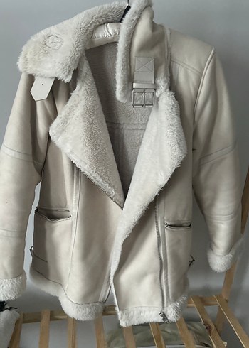 Süet Bej Kürklü Kadın Ceket - Görsel 6