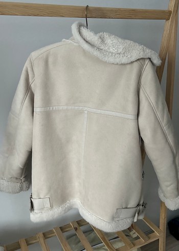 Süet Bej Kürklü Kadın Ceket - Görsel 7