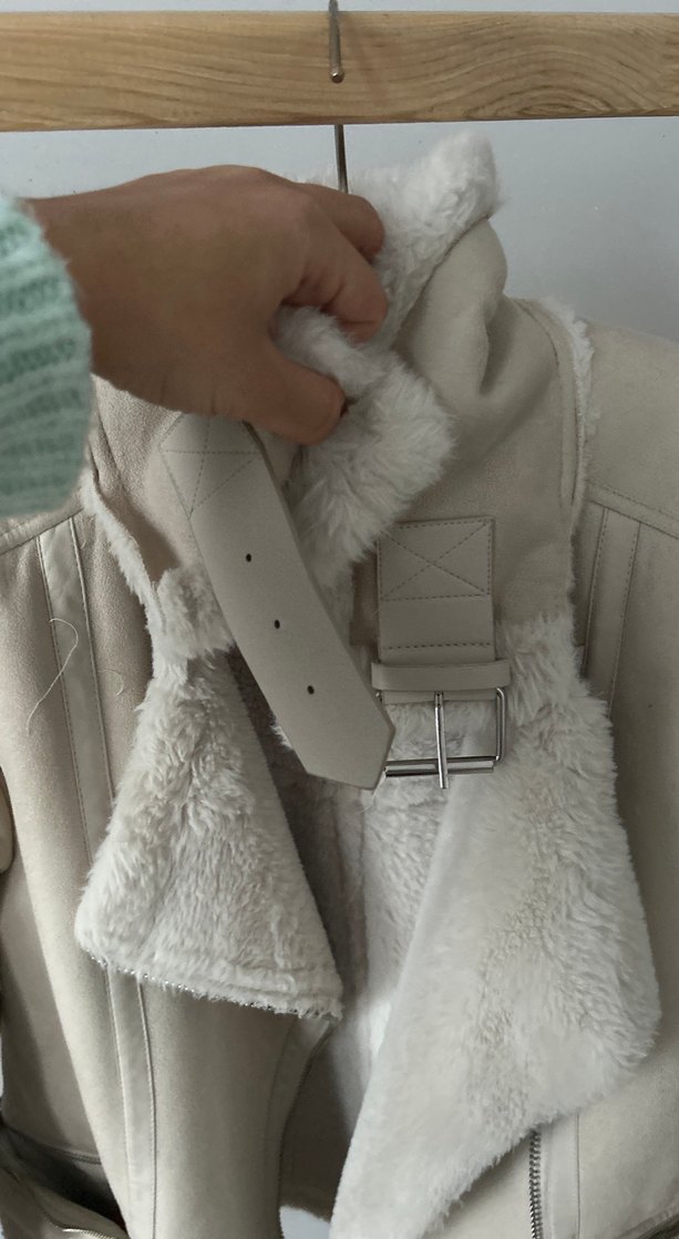 Süet Bej Kürklü Kadın Ceket - Görsel 3