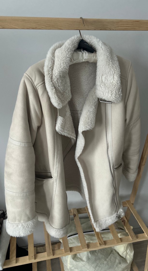 Süet Bej Kürklü Kadın Ceket - Görsel 2