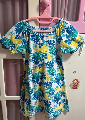 LC Waikiki Kız Çocuk Renkli Bohem Kısa Kollu elbise