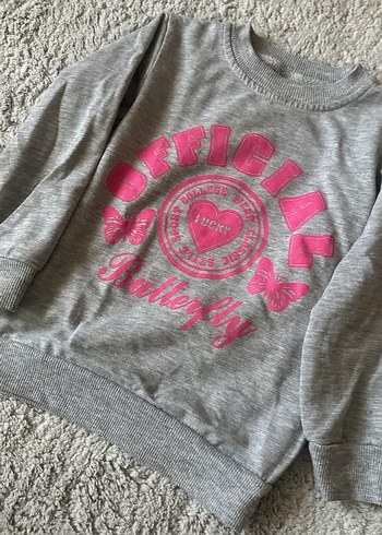 LC Waikiki Kız Çocuk Gri Renk Baskılı Sweatshirt