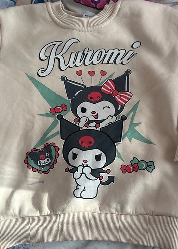 Kuromi Baskılı Pamuklu Kız Eşofman Takımı kışlık - Görsel 3