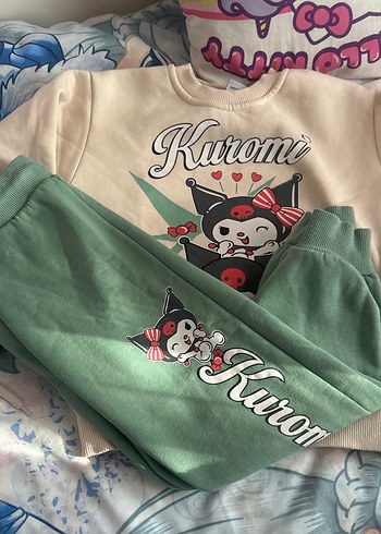 Kuromi Baskılı Pamuklu Kız Eşofman Takımı kışlık - Görsel 4