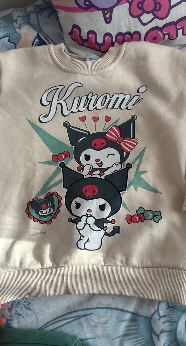 Kuromi Baskılı Pamuklu Kız Eşofman Takımı kışlık - Görsel 3