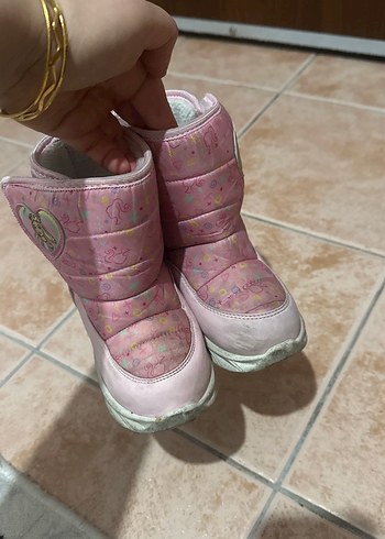 Barbie İç Tüylü Pembe Kız Çocuk Kar Botu - Görsel 5
