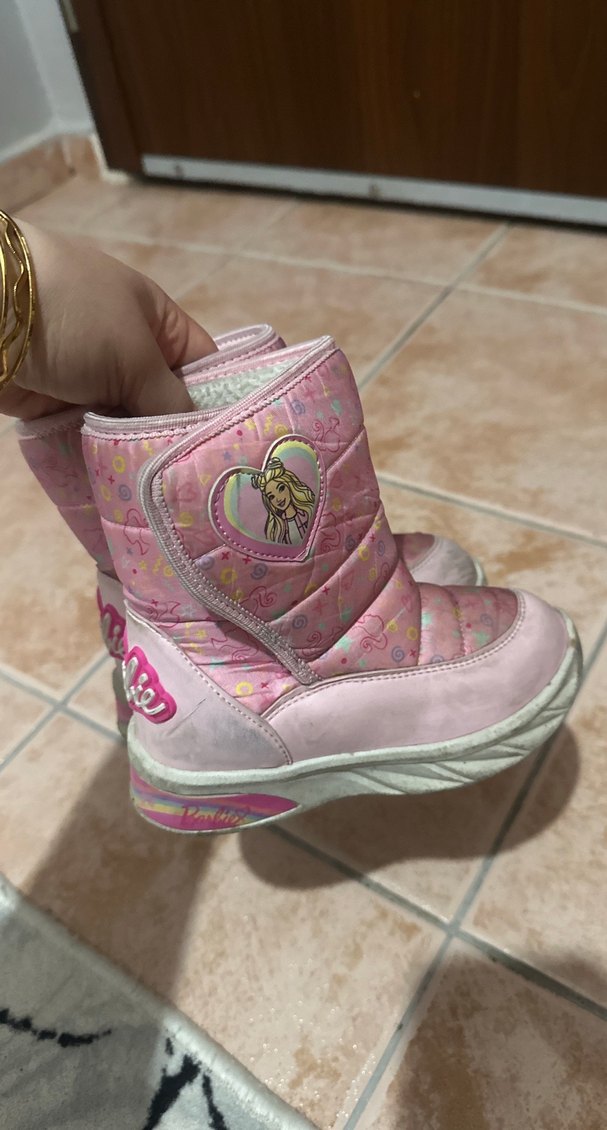 Barbie İç Tüylü Pembe Kız Çocuk Kar Botu - Görsel 4