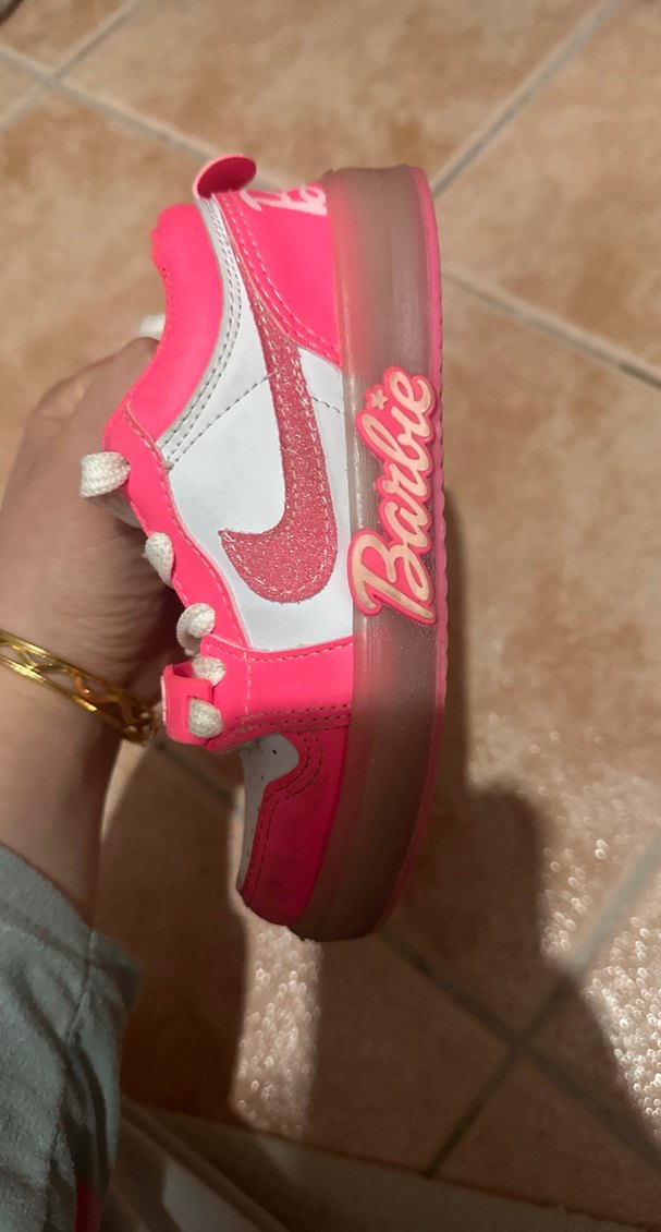 Barbie Pembe Simli Kız Çocuk Spor Ayakkabı - Görsel 5