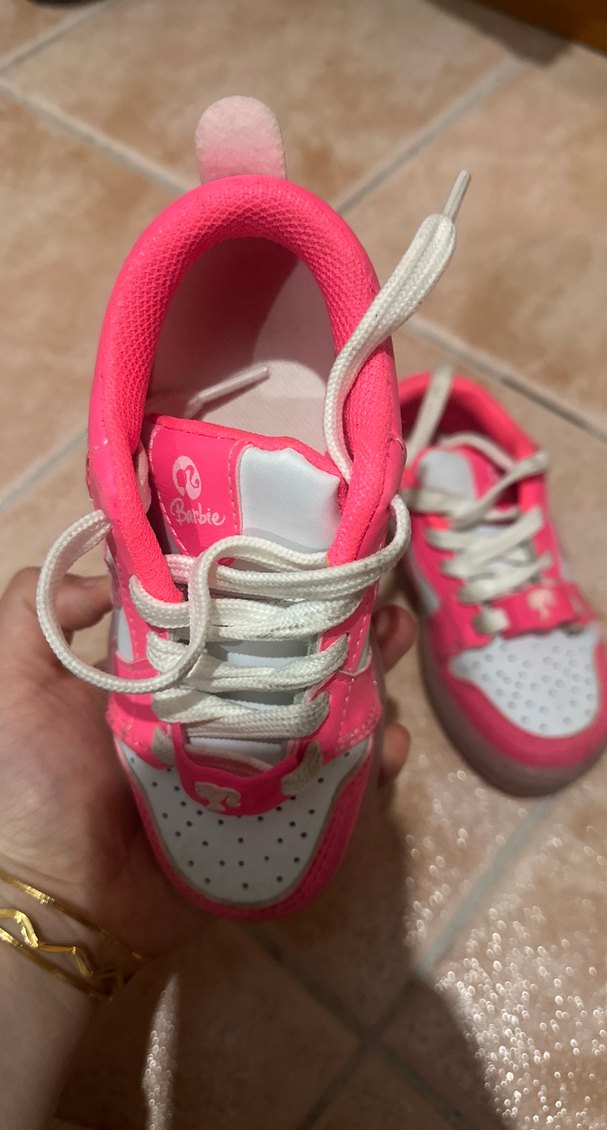 Barbie Pembe Simli Kız Çocuk Spor Ayakkabı - Görsel 2