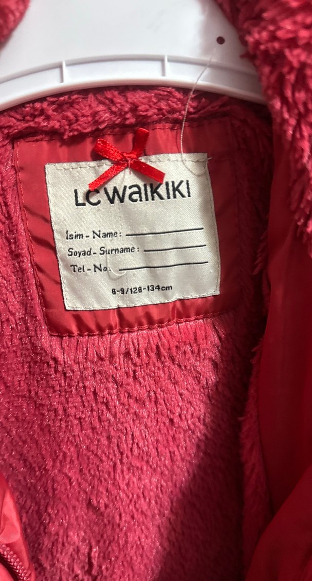 Kız Çocuk Kırmızı Kürklü Sıcak Mont - Görsel 3