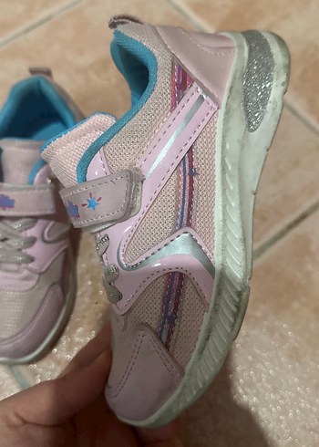 Gri Kız Çocuk Spor Ayakkabı Velcro - Görsel 2