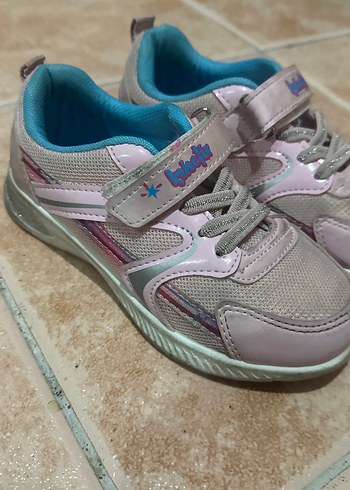 Gri Kız Çocuk Spor Ayakkabı Velcro - Görsel 5