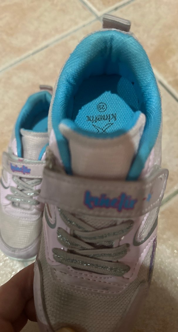 Gri Kız Çocuk Spor Ayakkabı Velcro - Görsel 3