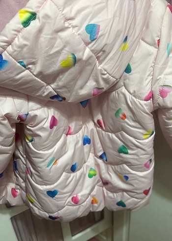 Kız Çocuk Kalp Desenli Pembe Mont - Görsel 4