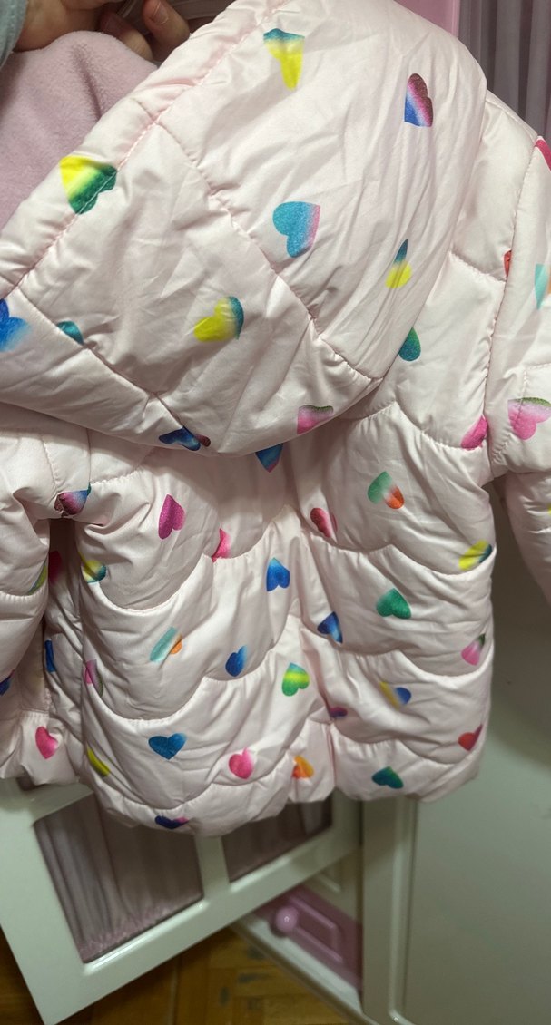 Kız Çocuk Kalp Desenli Pembe Mont - Görsel 4