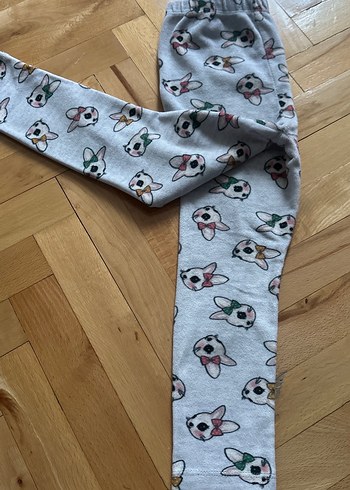 Kız Çocuk Gri Baskılı kışlık tayt - Görsel 3