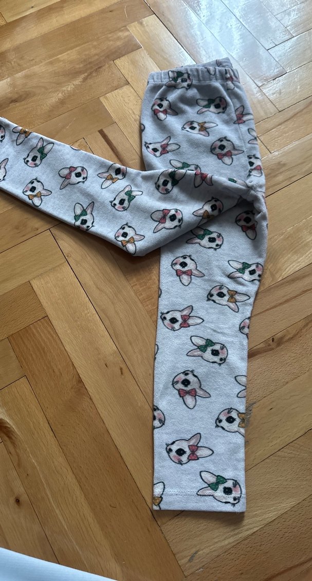 Kız Çocuk Gri Baskılı kışlık tayt - Görsel 3