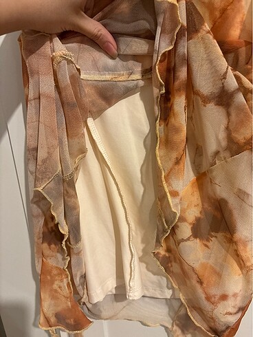 s Beden beyaz Renk Bershka Fırfırlı Mini Straplez Elbise