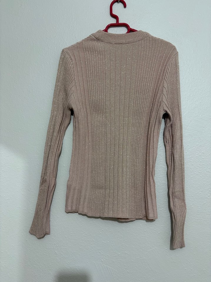 Bej Kadın Triko Balıkçı Yaka Kazak - Görsel 4