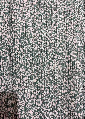 Yeşil Bağlama Desenli Uzun Kadın Etek - Görsel 6