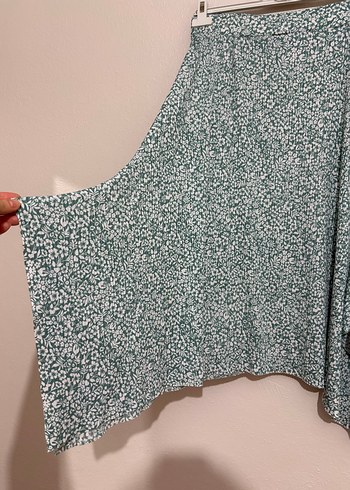 Yeşil Bağlama Desenli Uzun Kadın Etek - Görsel 5