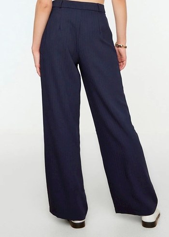 Lacivert Kadın Kumaş Pantolon - Görsel 3