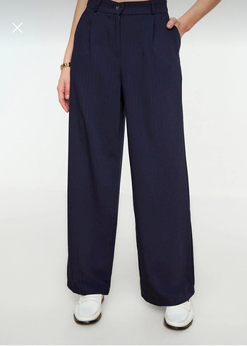 Lacivert Kadın Kumaş Pantolon - Görsel 4