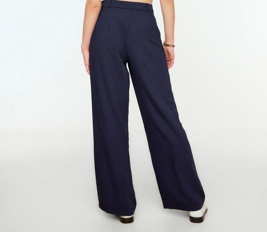 Lacivert Kadın Kumaş Pantolon - Görsel 3