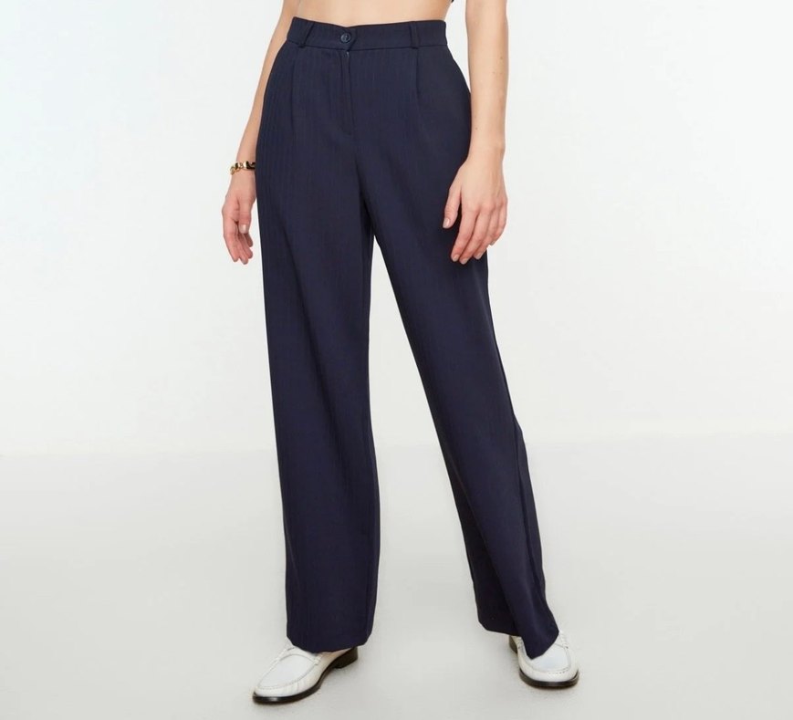 Lacivert Kadın Kumaş Pantolon - Görsel 2