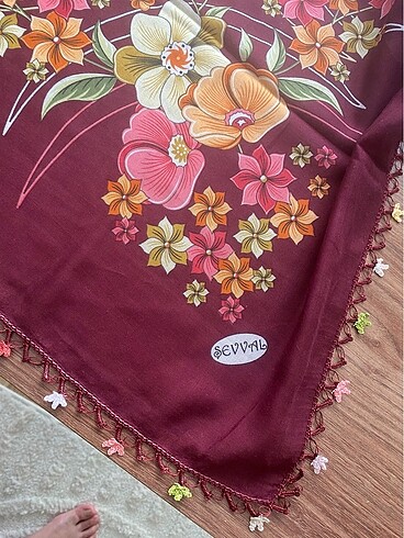 Beden bordo Renk Oyalı yazma