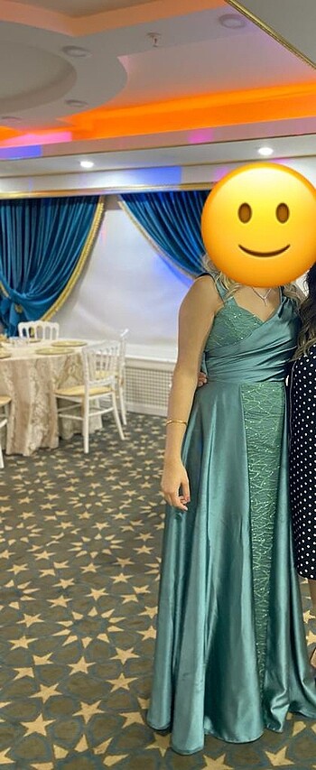 xl Beden Mint yeşili taç abiye