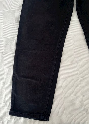 s Beden siyah Renk Düğmeli Siyah Loose Fit Kot Pantolon