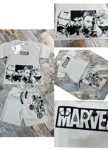 ???? ZARA MARVEL BASKILI ŞORTLU TAKIM ????