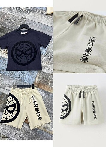 Zara ???? ZARA SPİDERMAN BASKILI ŞORTLU TAKIM ????