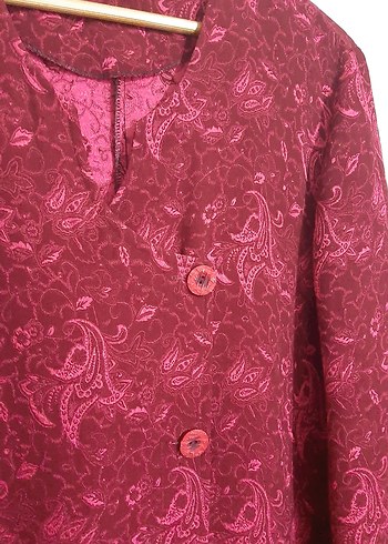 Bordo Desenli Uzun tunik - Görsel 2